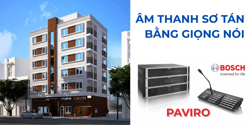 Paviro là một hệ thống âm thanh sơ tán bằng giọng nói Bosch phổ biến, hướng đến công trình quy mô vừa Paviro là một hệ thống âm thanh sơ tán bằng giọng nói Bosch phổ biến, hướng đến công trình quy mô vừa